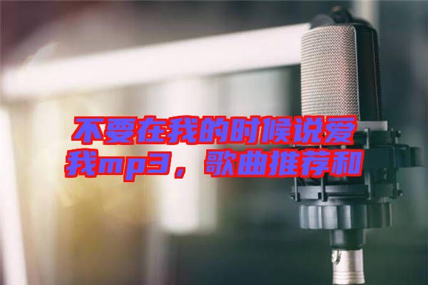 不要在我的時(shí)候說愛我mp3，歌曲推薦和