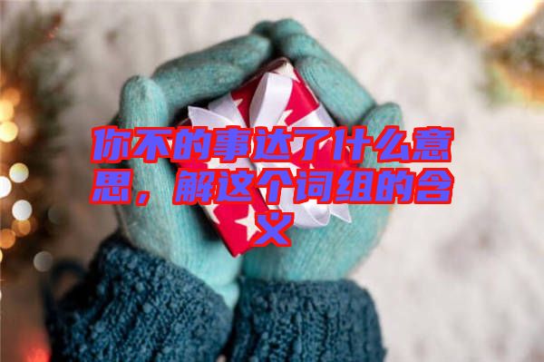 你不的事達(dá)了什么意思，解這個(gè)詞組的含義