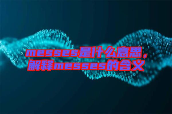 messes是什么意思，解釋messes的含義