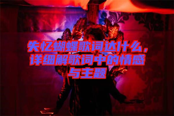 失憶蝴蝶歌詞達什么，詳細解歌詞中的情感與主題