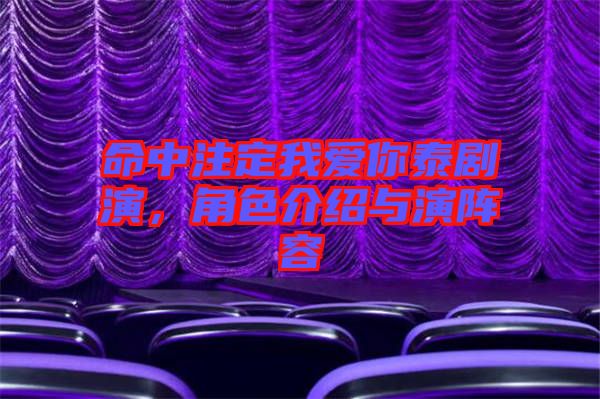 命中注定我愛你泰劇演，角色介紹與演陣容