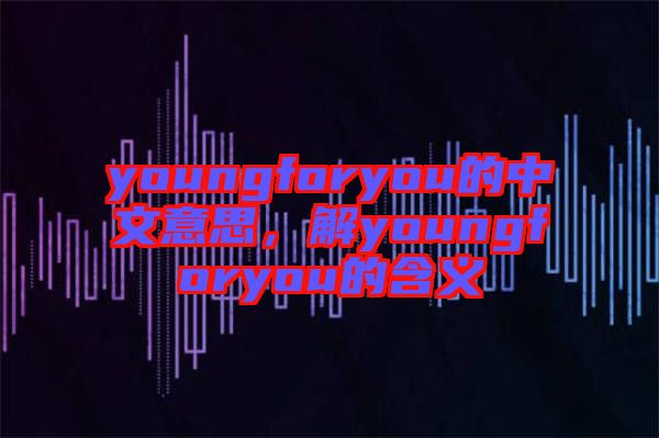 youngforyou的中文意思，解youngforyou的含義