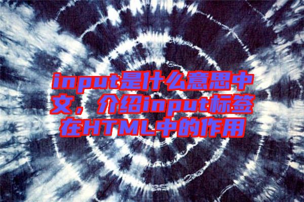 input是什么意思中文，介紹input標(biāo)簽在HTML中的作用