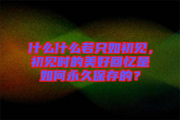 什么什么若只如初見，初見時(shí)的美好回憶是如何永久保存的？