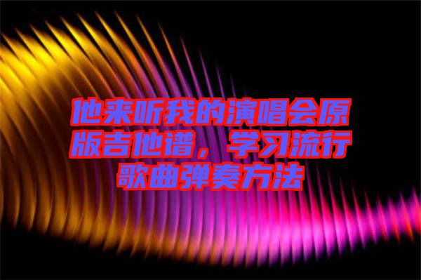 他來(lái)聽(tīng)我的演唱會(huì)原版吉他譜，學(xué)習(xí)流行歌曲彈奏方法