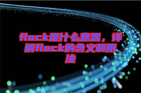 flock是什么意思，詳解flock的含義和用法