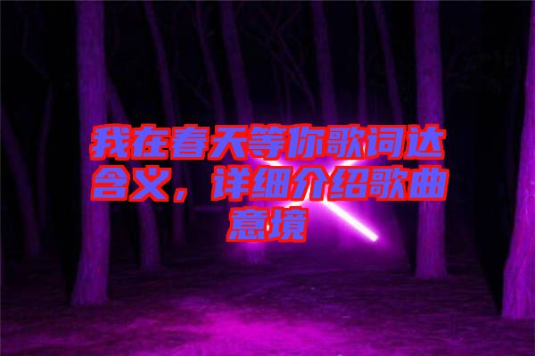 我在春天等你歌詞達(dá)含義，詳細(xì)介紹歌曲意境