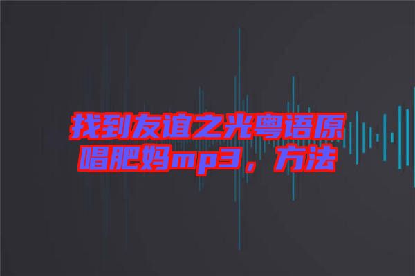 找到友誼之光粵語原唱肥媽mp3，方法