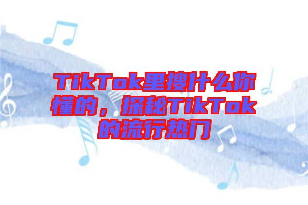 TikTok里搜什么你懂的，探秘TikTok的流行熱門