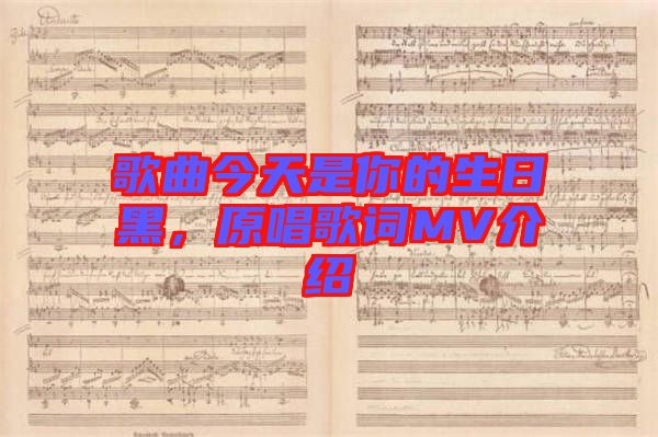 歌曲今天是你的生日黑，原唱歌詞MV介紹