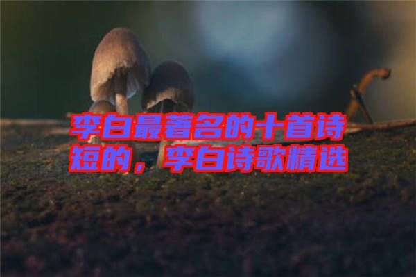 李白最著名的十首詩短的，李白詩歌精選