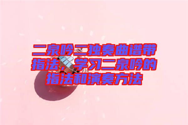 二泉吟二獨奏曲譜帶指法，學(xué)習(xí)二泉吟的指法和演奏方法