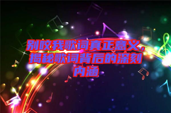 別咬我歌詞真正意義，揭秘歌詞背后的深刻內(nèi)涵