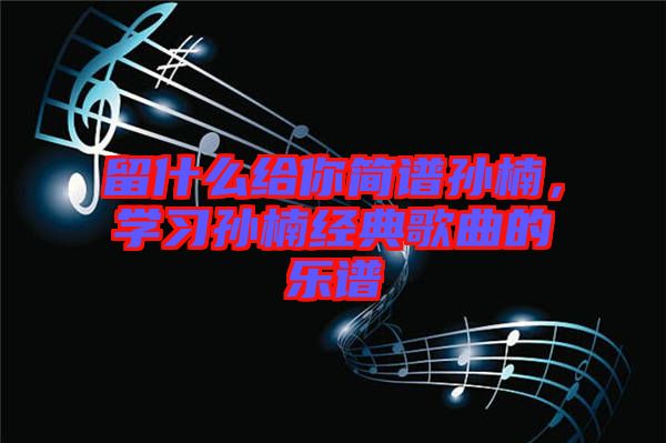 留什么給你簡譜孫楠，學(xué)習(xí)孫楠經(jīng)典歌曲的樂譜