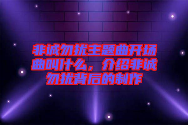 非誠勿擾主題曲開場曲叫什么，介紹非誠勿擾背后的制作