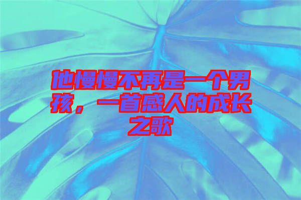 他慢慢不再是一個(gè)男孩，一首感人的成長(zhǎng)之歌