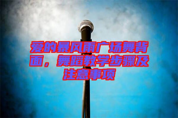 愛的暴風雨廣場舞背面，舞蹈教學(xué)步驟及注意事項