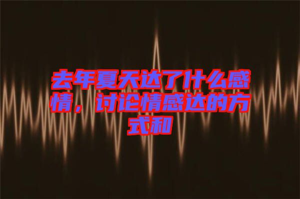 去年夏天達(dá)了什么感情，討論情感達(dá)的方式和