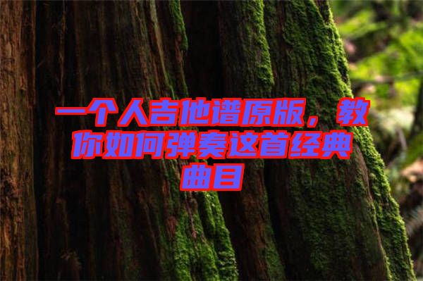 一個人吉他譜原版，教你如何彈奏這首經(jīng)典曲目