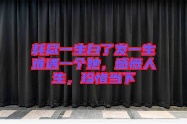 耗盡一生白了發(fā)一生難遇一個(gè)她，感慨人生，珍惜當(dāng)下