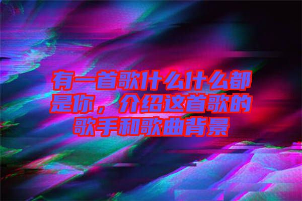 有一首歌什么什么都是你，介紹這首歌的歌手和歌曲背景