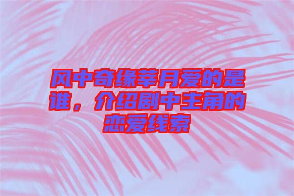 風(fēng)中奇緣莘月愛的是誰，介紹劇中主角的戀愛線索