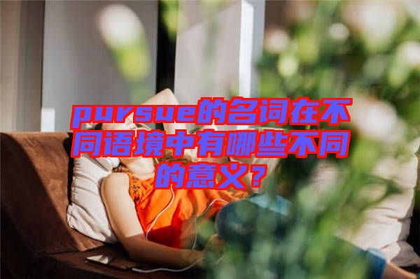 pursue的名詞在不同語(yǔ)境中有哪些不同的意義？