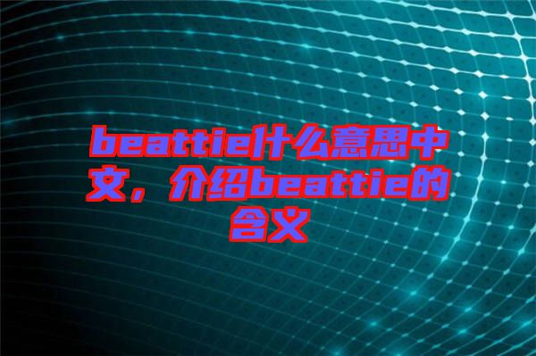 beattie什么意思中文，介紹beattie的含義