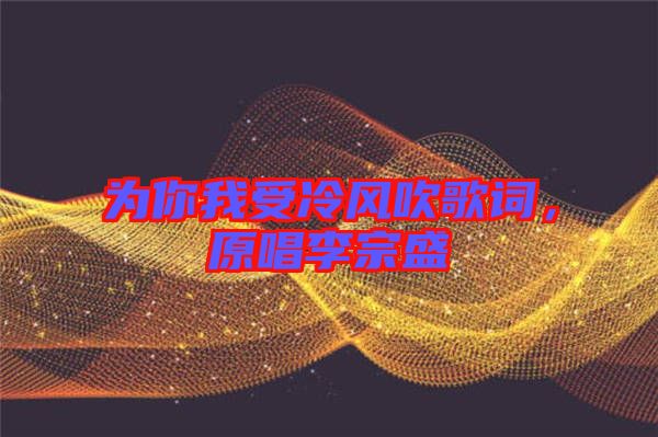 為你我受冷風(fēng)吹歌詞，原唱李宗盛