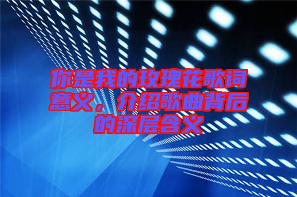 你是我的玫瑰花歌詞意義，介紹歌曲背后的深層含義