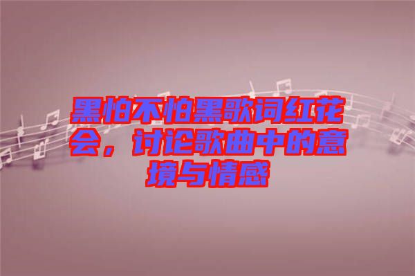 黑怕不怕黑歌詞紅花會，討論歌曲中的意境與情感