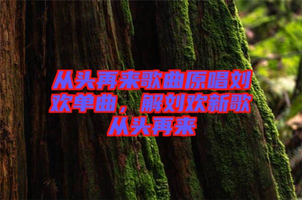 從頭再來(lái)歌曲原唱?jiǎng)g單曲，解劉歡新歌從頭再來(lái)