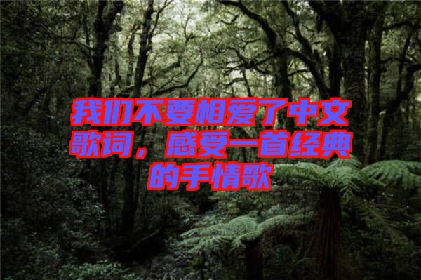 我們不要相愛了中文歌詞，感受一首經(jīng)典的手情歌