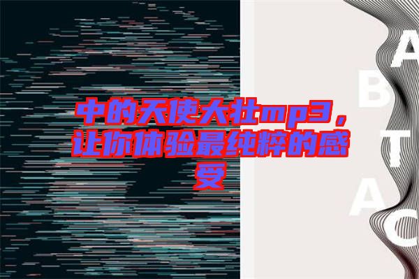 中的天使大壯mp3，讓你體驗(yàn)最純粹的感受