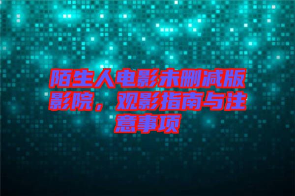 陌生人電影未刪減版影院，觀(guān)影指南與注意事項(xiàng)