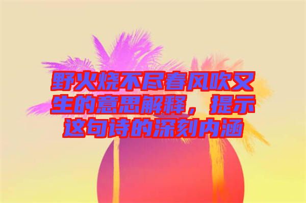 野火燒不盡春風(fēng)吹又生的意思解釋，提示這句詩(shī)的深刻內(nèi)涵