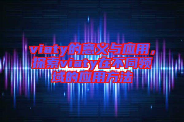 viaty的意義與應(yīng)用，探索viaty在不同領(lǐng)域的應(yīng)用方法