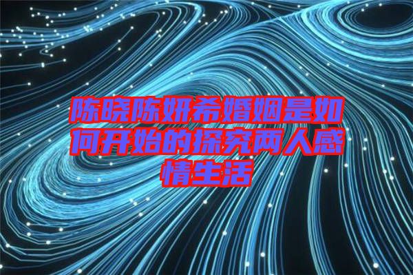 陳曉陳妍?；橐鍪侨绾伍_始的探究?jī)扇烁星樯? width=