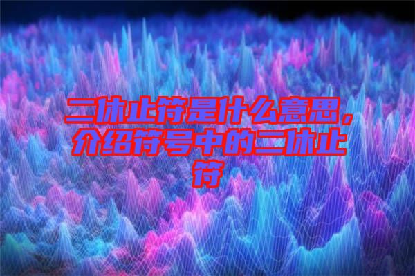 二休止符是什么意思，介紹符號中的二休止符