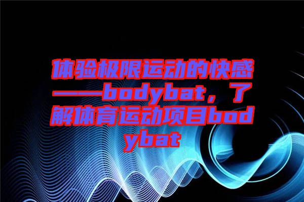 體驗極限運動的快感——bodybat，了解體育運動項目bodybat