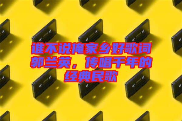 誰不說俺家鄉(xiāng)好歌詞郭蘭英，傳唱千年的經(jīng)典民歌