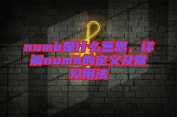 numb是什么意思，詳解numb的定義及常見用法