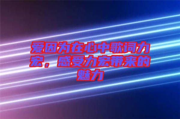 愛(ài)因?yàn)樵谛闹懈柙~力宏，感受力宏帶來(lái)的魅力