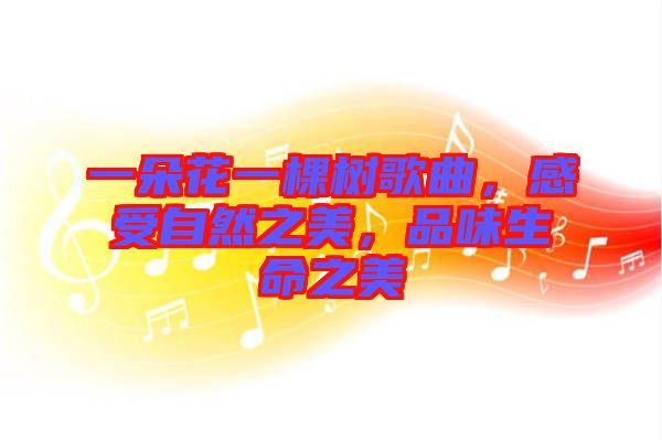 一朵花一棵樹歌曲，感受自然之美，品味生命之美