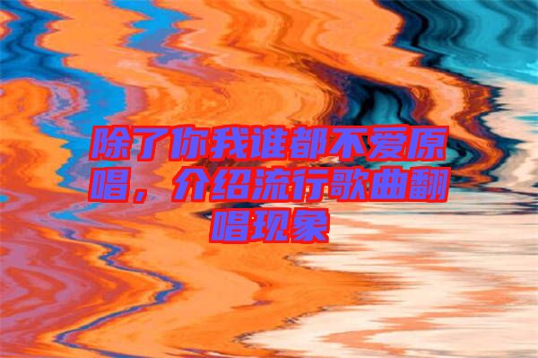 除了你我誰(shuí)都不愛原唱，介紹流行歌曲翻唱現(xiàn)象