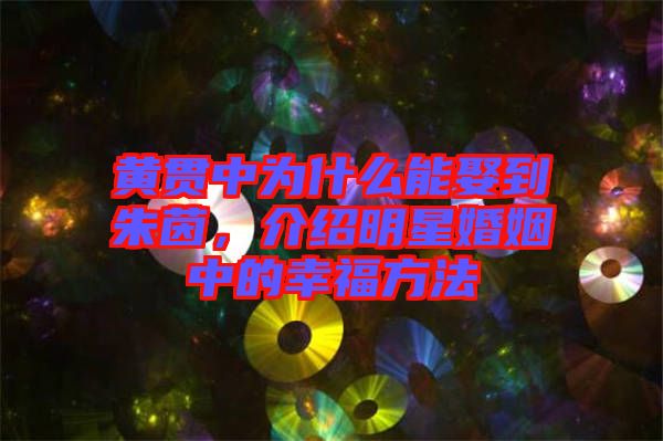 黃貫中為什么能娶到朱茵，介紹明星婚姻中的幸福方法