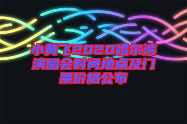 小黃飛2020哈爾濱演唱會(huì)時(shí)間地點(diǎn)及門(mén)票價(jià)格公布