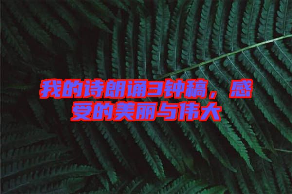 我的詩朗誦3鐘稿，感受的美麗與偉大