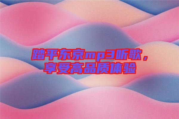 踏平東京mp3聽歌，享受高品質(zhì)體驗