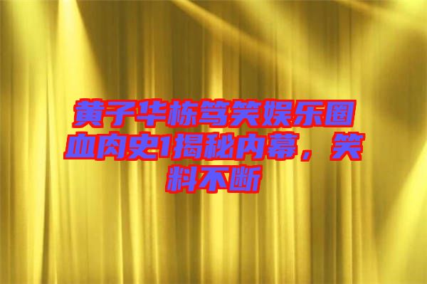 黃子華棟篤笑娛樂圈血肉史1揭秘內(nèi)幕，笑料不斷